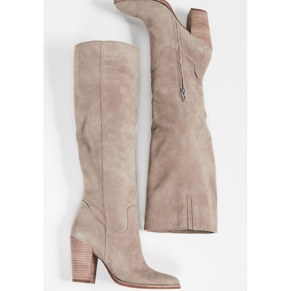 Dolce Vita Taupe Suede Heeled Boots